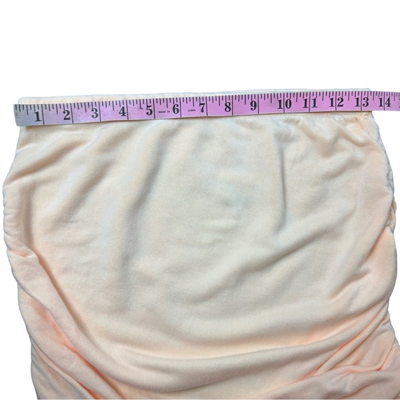 Sundry NWT French Terry Knit Ruched Mini Skirt in Pastel ‘Pop Orange’ Size 1 - Picture 13 of 15